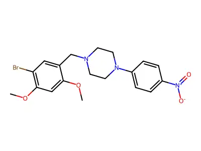 1-(5-Bromo-2,4-dimethoxybenzyl)-4-(4-nitrophenyl)piperazine structure
