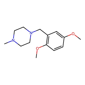 1-(2,5-Dimethoxybenzyl)-4-methylpiperazine structure