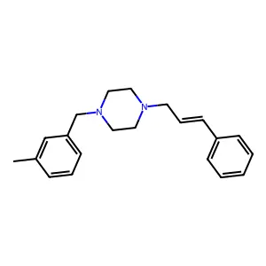 1-[(3-methylphenyl)methyl]-4-[(E)-3-phenylprop-2-enyl]piperazine structure