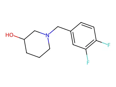 1-[(3,4-Difluorophenyl)methyl]piperidin-3-ol structure
