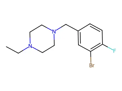 1-[(3-Bromo-4-fluorophenyl)methyl]-4-ethylpiperazine structure