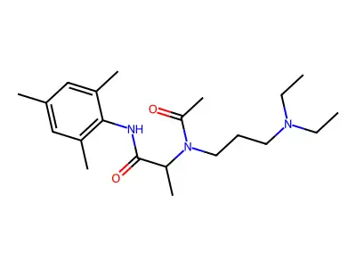 N~2~-Acetyl-N~2~-[3-(diethylamino)propyl]-N-(2,4,6-trimethylphenyl)alaninamide structure