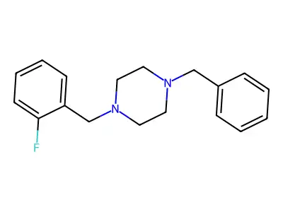 1-Benzyl-4-(2-fluorobenzyl)piperazine structure