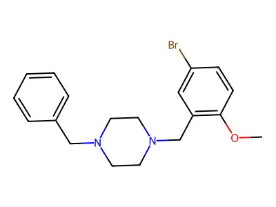 1-Benzyl-4-[(5-bromo-2-methoxyphenyl)methyl]piperazine structure