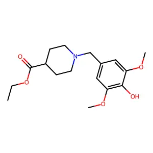 Ethyl1-[(4-hydroxy-3,5-dimethoxyphenyl)methyl]piperidine-4-carboxylate structure