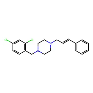 1-[(2,4-dichlorophenyl)methyl]-4-[(E)-3-phenylprop-2-enyl]piperazine structure
