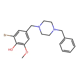 4-[(4-Benzylpiperazin-1-yl)methyl]-2-bromo-6-methoxyphenol structure