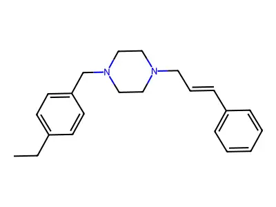 1-[(4-ethylphenyl)methyl]-4-[(E)-3-phenylprop-2-enyl]piperazine structure