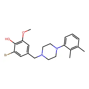 2-Bromo-4-[[4-(2,3-dimethylphenyl)piperazin-1-yl]methyl]-6-methoxyphenol structure