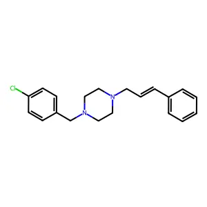 1-[(4-chlorophenyl)methyl]-4-[(E)-3-phenylprop-2-enyl]piperazine structure