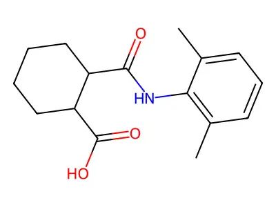 2-{[(2,6-Dimethylphenyl)amino]carbonyl}cyclohexanecarboxylic acid structure