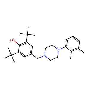 2,6-Di-tert-butyl-4-{[4-(2,3-dimethylphenyl)piperazin-1-yl]methyl}phenol structure