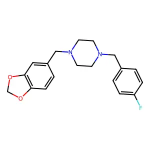 1-(1,3-Benzodioxol-5-ylmethyl)-4-(4-fluorobenzyl)piperazine structure