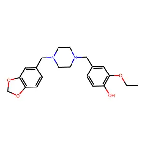 4-[[4-(1,3-Benzodioxol-5-ylmethyl)piperazin-1-yl]methyl]-2-ethoxyphenol structure