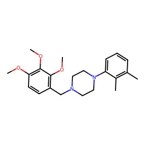1-(2,3-Dimethylphenyl)-4-[(2,3,4-trimethoxyphenyl)methyl]piperazine structure