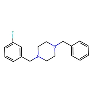 1-Benzyl-4-(3-fluorobenzyl)piperazine structure