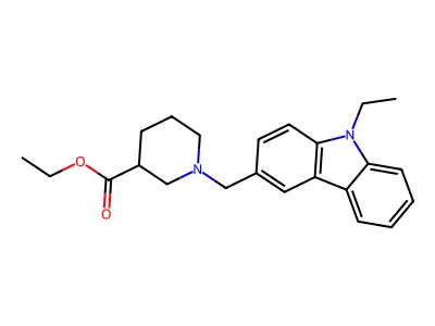 Ethyl 1-[(9-ethylcarbazol-3-yl)methyl]piperidine-3-carboxylate structure