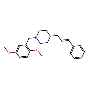 1-[(2,5-dimethoxyphenyl)methyl]-4-[(E)-3-phenylprop-2-enyl]piperazine structure