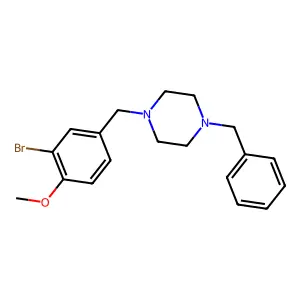 1-Benzyl-4-[(3-bromo-4-methoxyphenyl)methyl]piperazine structure