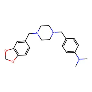 4-[[4-(1,3-benzodioxol-5-ylmethyl)piperazin-1-yl]methyl]-N,N-dimethylaniline structure