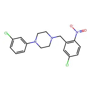 1-[(5-Chloro-2-nitrophenyl)methyl]-4-(3-chlorophenyl)piperazine structure