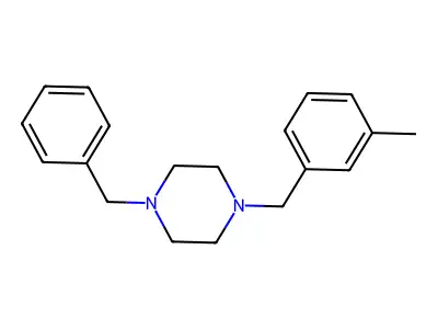 1-Benzyl-4-[(3-methylphenyl)methyl]piperazine structure