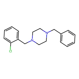1-Benzyl-4-[(2-chlorophenyl)methyl]piperazine structure