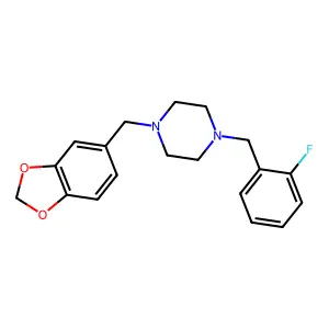 1-(1,3-Benzodioxol-5-ylmethyl)-4-(2-fluorobenzyl)piperazine structure