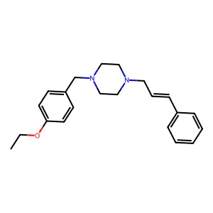 1-[(4-ethoxyphenyl)methyl]-4-[(E)-3-phenylprop-2-enyl]piperazine structure