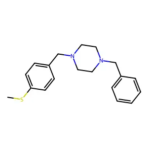 1-Benzyl-4-[(4-methylsulfanylphenyl)methyl]piperazine structure