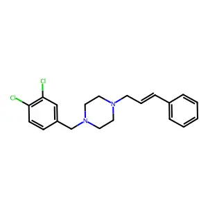 1-[(3,4-dichlorophenyl)methyl]-4-[(E)-3-phenylprop-2-enyl]piperazine structure