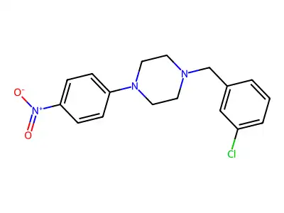 1-(3-Chlorobenzyl)-4-(4-nitrophenyl)piperazine structure