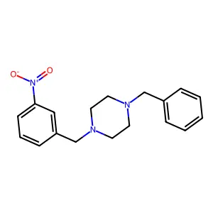 1-Benzyl-4-[(3-nitrophenyl)methyl]piperazine structure