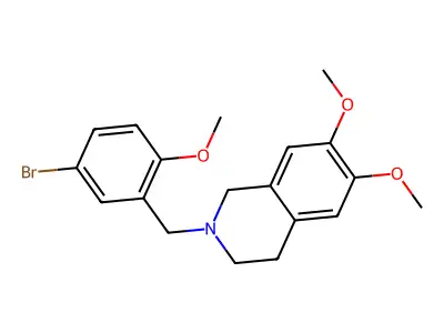 2-[(5-bromo-2-methoxyphenyl)methyl]-6,7-dimethoxy-3,4-dihydro-1H-isoquinoline structure