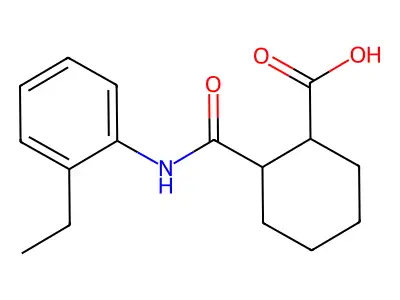 2-(2-Ethyl-phenylcarbamoyl)-cyclohexanecarboxylic acid structure