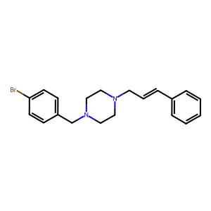 1-[(4-Bromophenyl)methyl]-4-cinnamyl-piperazine structure