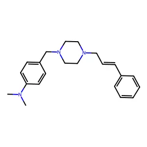 N,N-dimethyl-4-[[4-[(E)-3-phenylprop-2-enyl]piperazin-1-yl]methyl]aniline structure