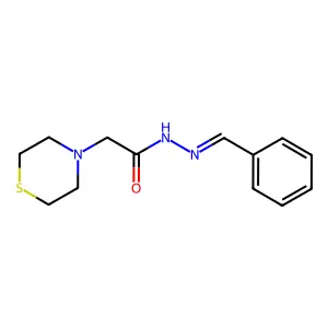 4-Thiomorpholineacetic acid, 2-(phenylmethylene)hydrazide structure
