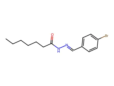 N-[(4-bromophenyl)methylideneamino]heptanamide structure
