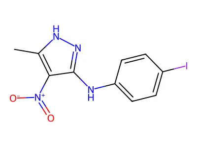 4-nitro-5-(4-iodoanilino)-3-methyl-1H-pyrazole structure
