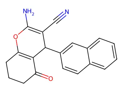 2-amino-4-(naphthalen-2-yl)-5-oxo-5,6,7,8-tetrahydro-4H-chromene-3-carbonitrile structure