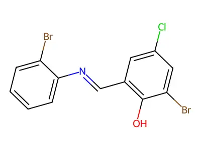 Phenol, 2-bromo-6-[[(2-bromophenyl)imino]methyl]-4-chloro- structure