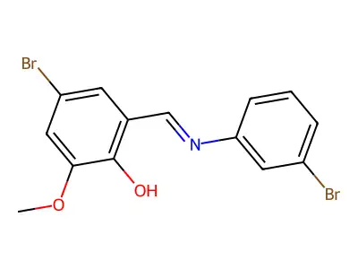 4-Bromo-2-{[(3-bromophenyl)imino]methyl}-6-methoxybenzenol structure