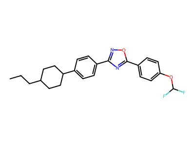 5-[4-(Difluoromethoxy)phenyl]-3-[4-(4-propylcyclohexyl)phenyl]-1,2,4-oxadiazole structure