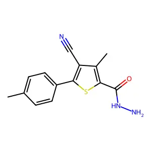 4-Cyano-3-methyl-5-(4-methylphenyl)-2-thiophenecarbohydrazide structure