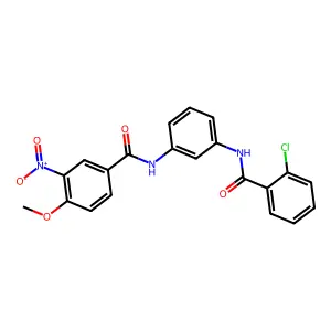 N-[3-[(2-chlorobenzoyl)amino]phenyl]-4-methoxy-3-nitrobenzamide structure