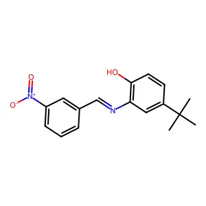 4-Tert-butyl-2-[(3-nitrophenyl)methylideneamino]phenol structure