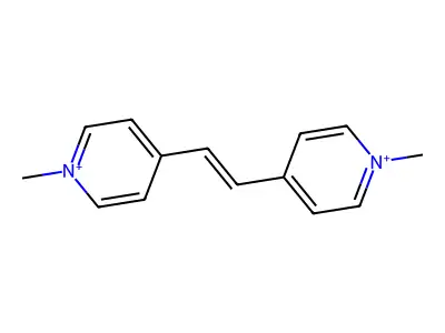 1-Methyl-4-[2-(1-methylpyridin-1-ium-4-yl)ethenyl]pyridin-1-ium structure