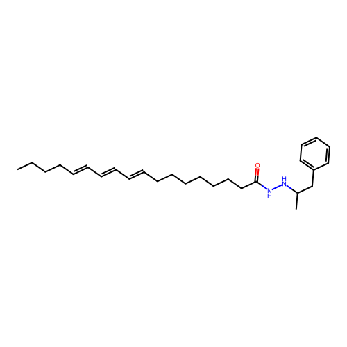 9,11,13-Octadecatrienoic acid, 2-(1-methyl-2-phenethyl)hydrazide, (E,E,E)- structure