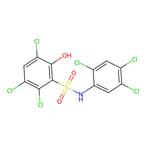 Benzenesulfonanilide, 2',3,4',5,5',6-hexachloro-2-hydroxy- structure